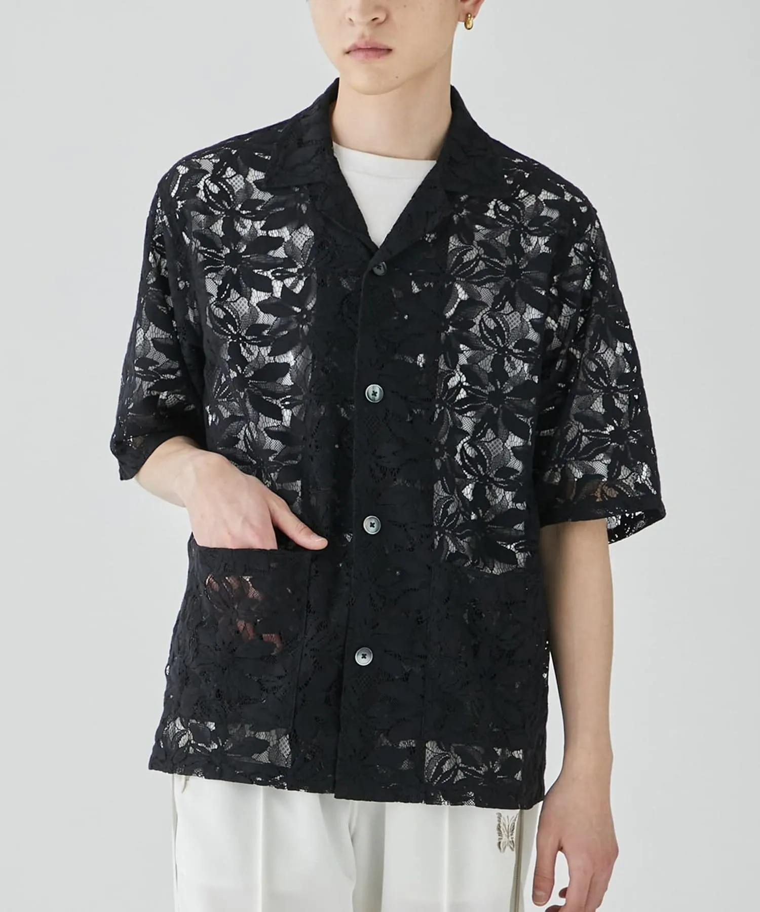 Needles  |Flower Patterns Street Style Collaboration Short Sleeves