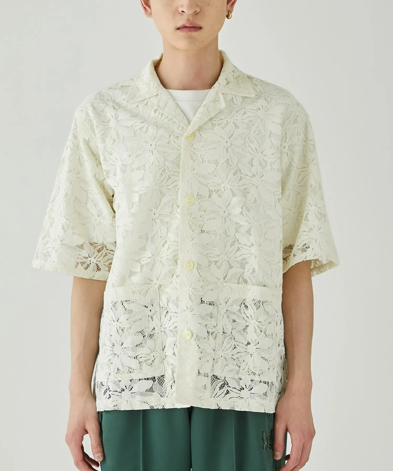 Needles  |Flower Patterns Street Style Collaboration Short Sleeves