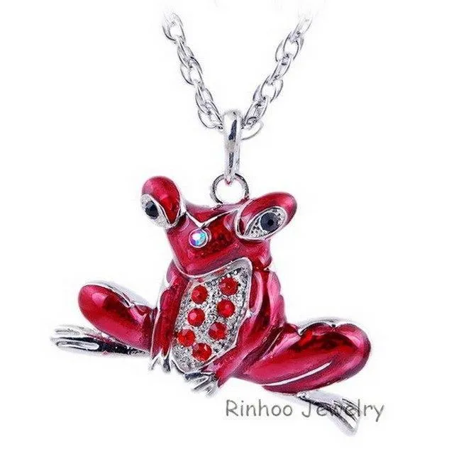 New Stylish Enamel Frog Shape Pendant Necklace