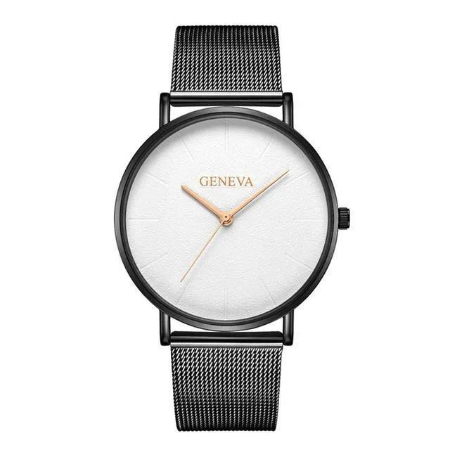 New Stylish Ultra Thin Stainless Steel Clock Quartz Watch