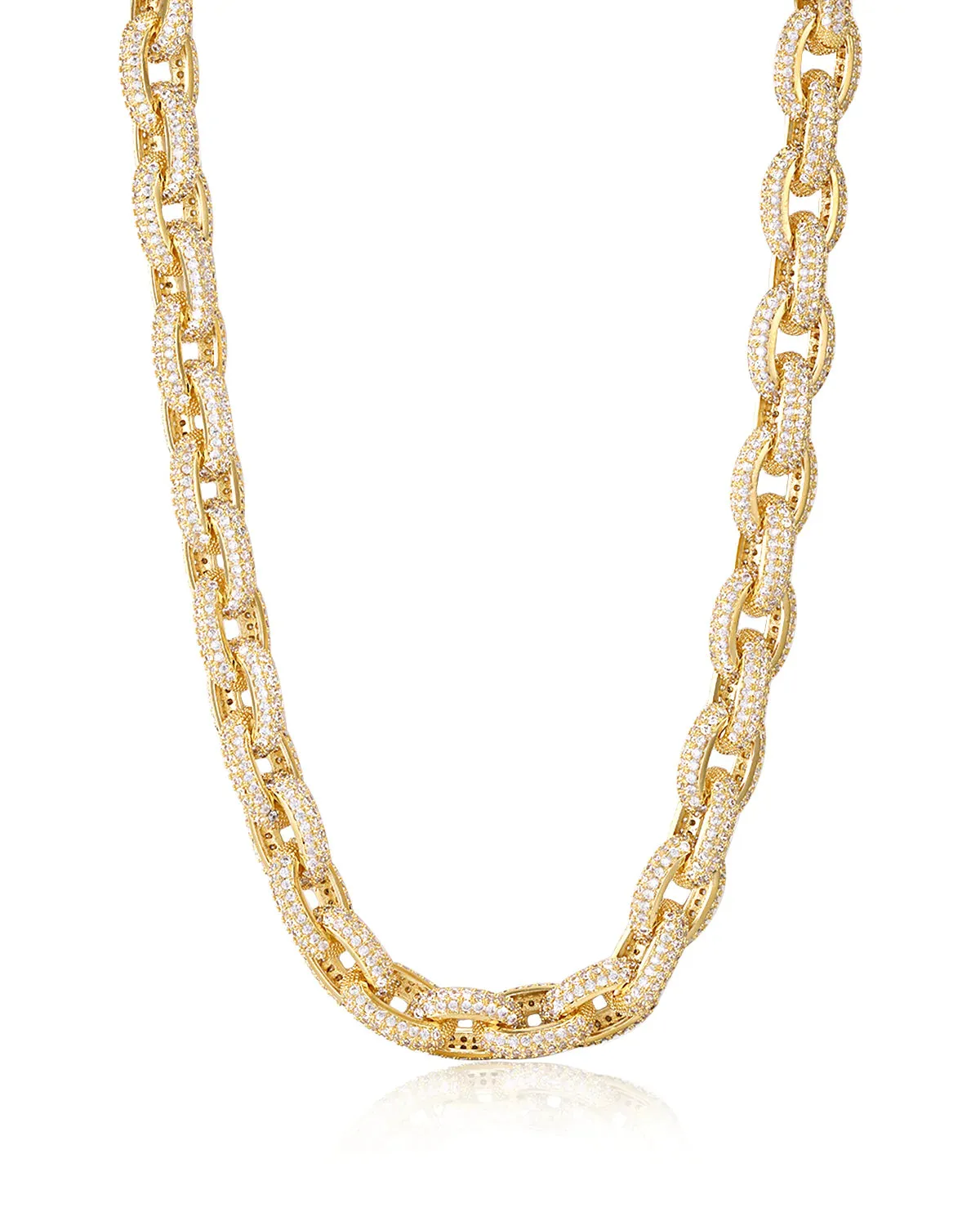 OZZIE PAVE CHAIN NECKLACE- GOLD