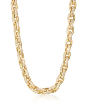 OZZIE PAVE CHAIN NECKLACE- GOLD