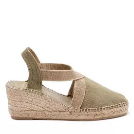 Plain Canvas Wedge Espadrille for Women - Terra-V