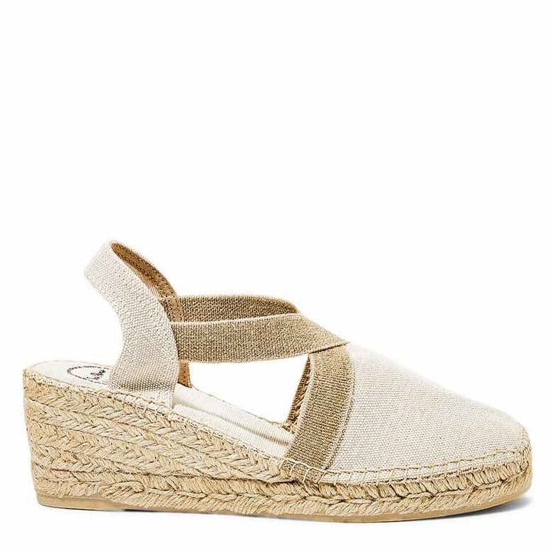 Plain Canvas Wedge Espadrille for Women - Terra-V