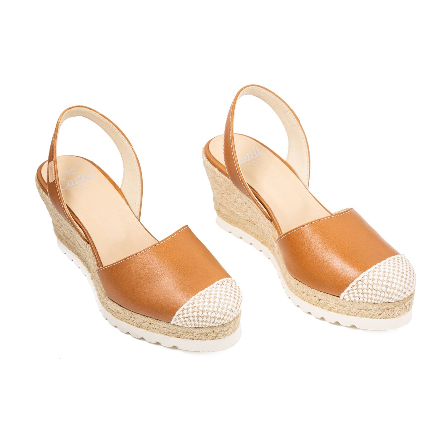 Plain Closed Toe Leather Menorcan Espadrille For Women - Frida Montada 1924 Ciervo