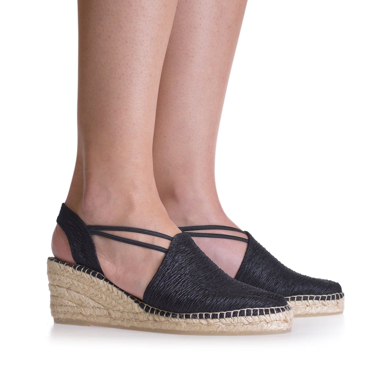 Plain Cotton Blend Wedge Espadrille for Women - Tania-RP