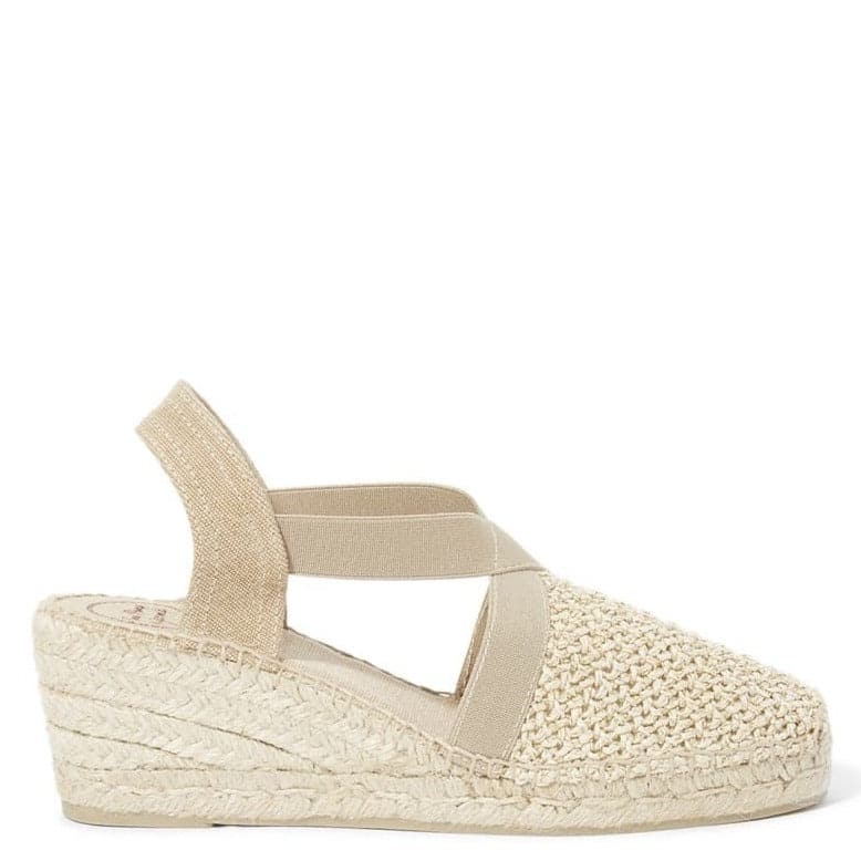 plain Cotton Blend Wedge Espadrille for Women - Terra-RA