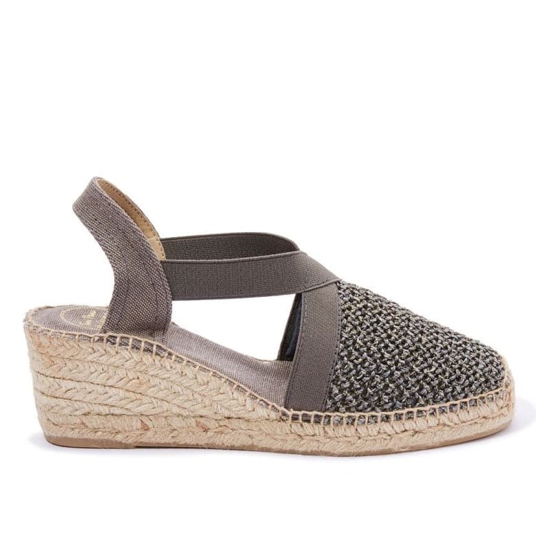 plain Cotton Blend Wedge Espadrille for Women - Terra-RA