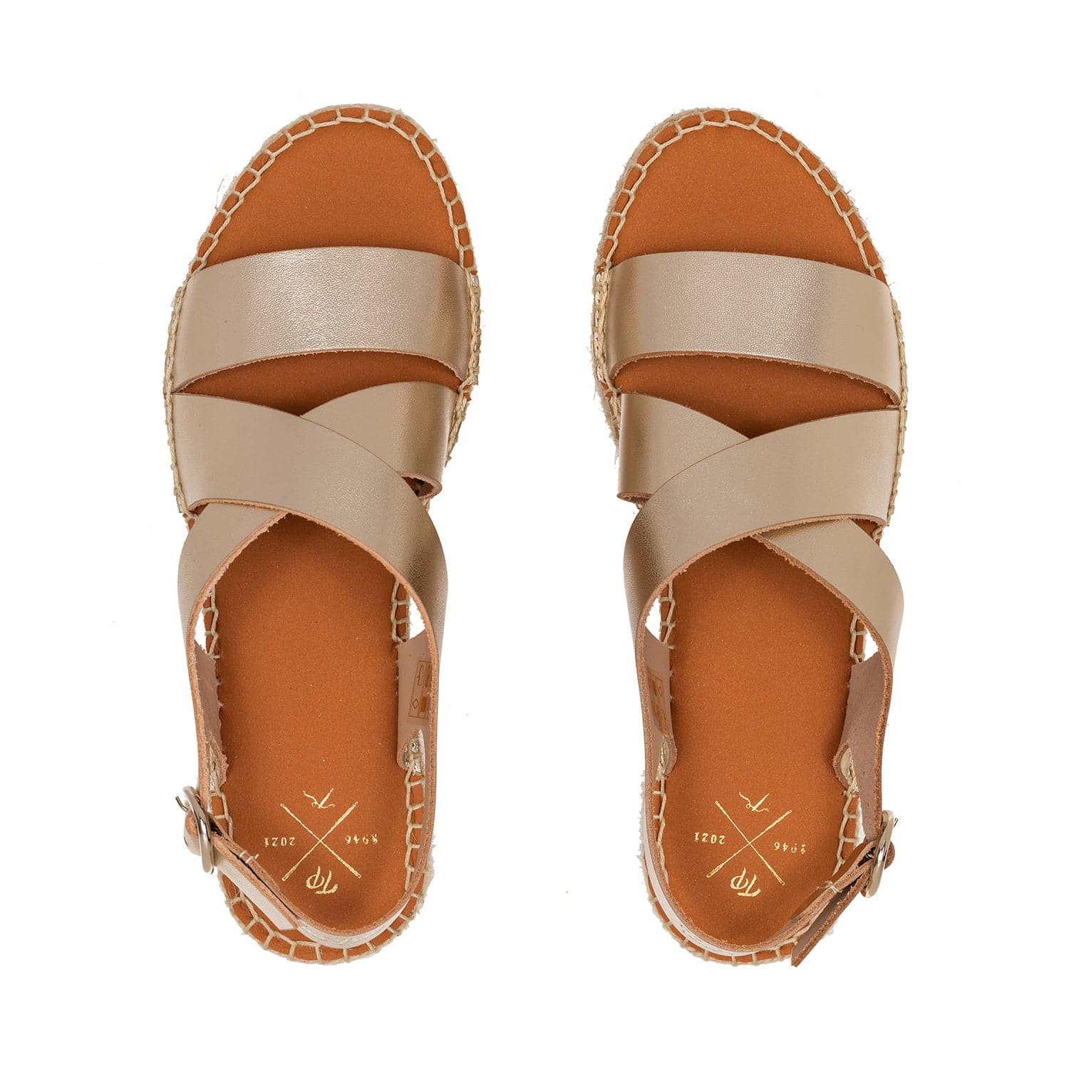 Plain Leather Platform Espadrille for Women - Amer