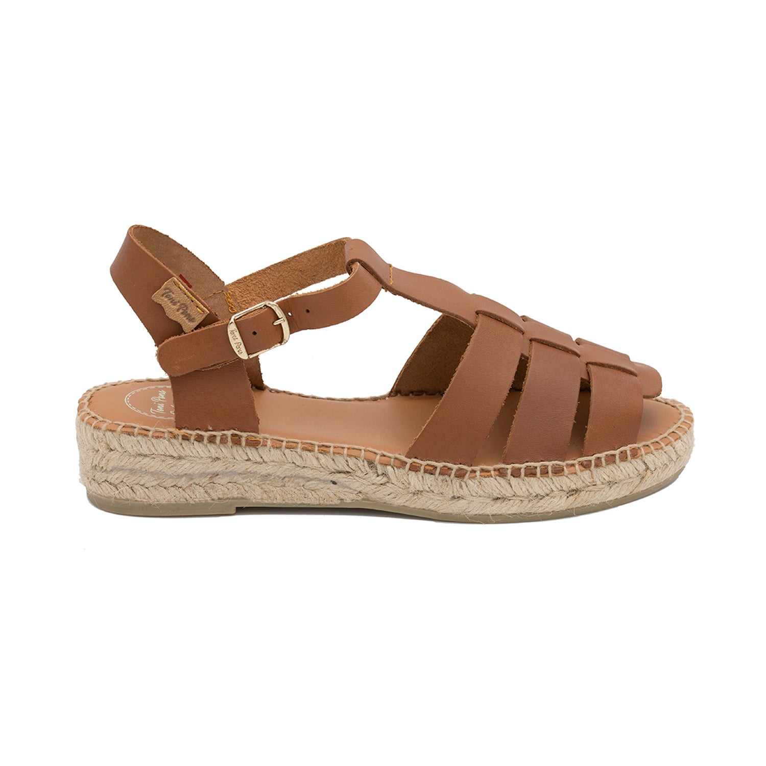 Plain Leather Wedge Espadrille for Women - Emma