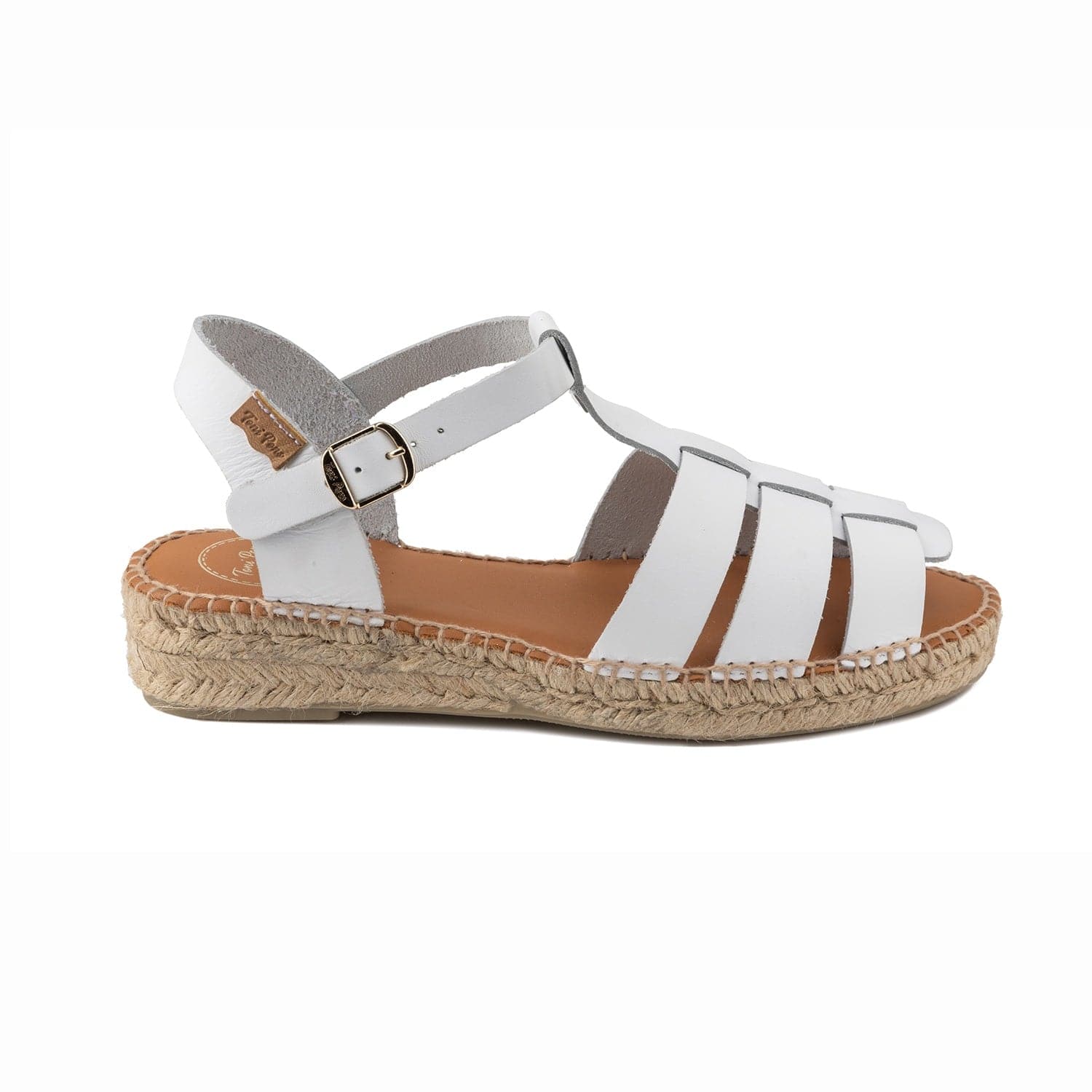 Plain Leather Wedge Espadrille for Women - Emma