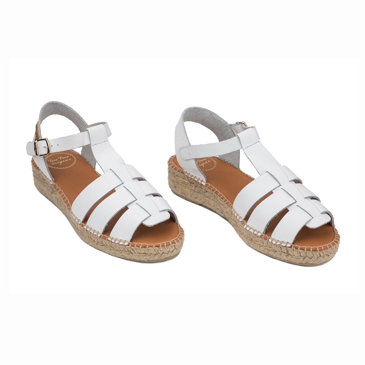 Plain Leather Wedge Espadrille for Women - Emma