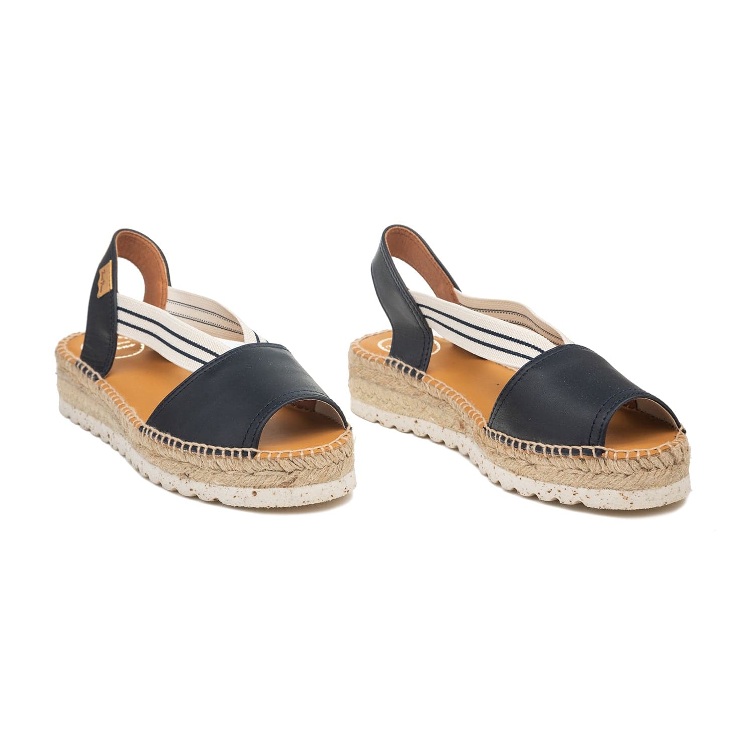 Plain Leather Wedge Espadrille for Women - Estel-SW