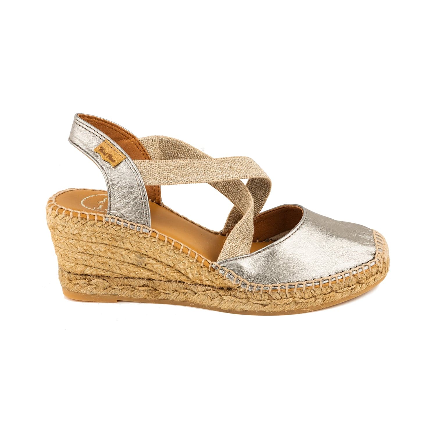 Plain Leather Wedge Espadrille for Women - Saba-P