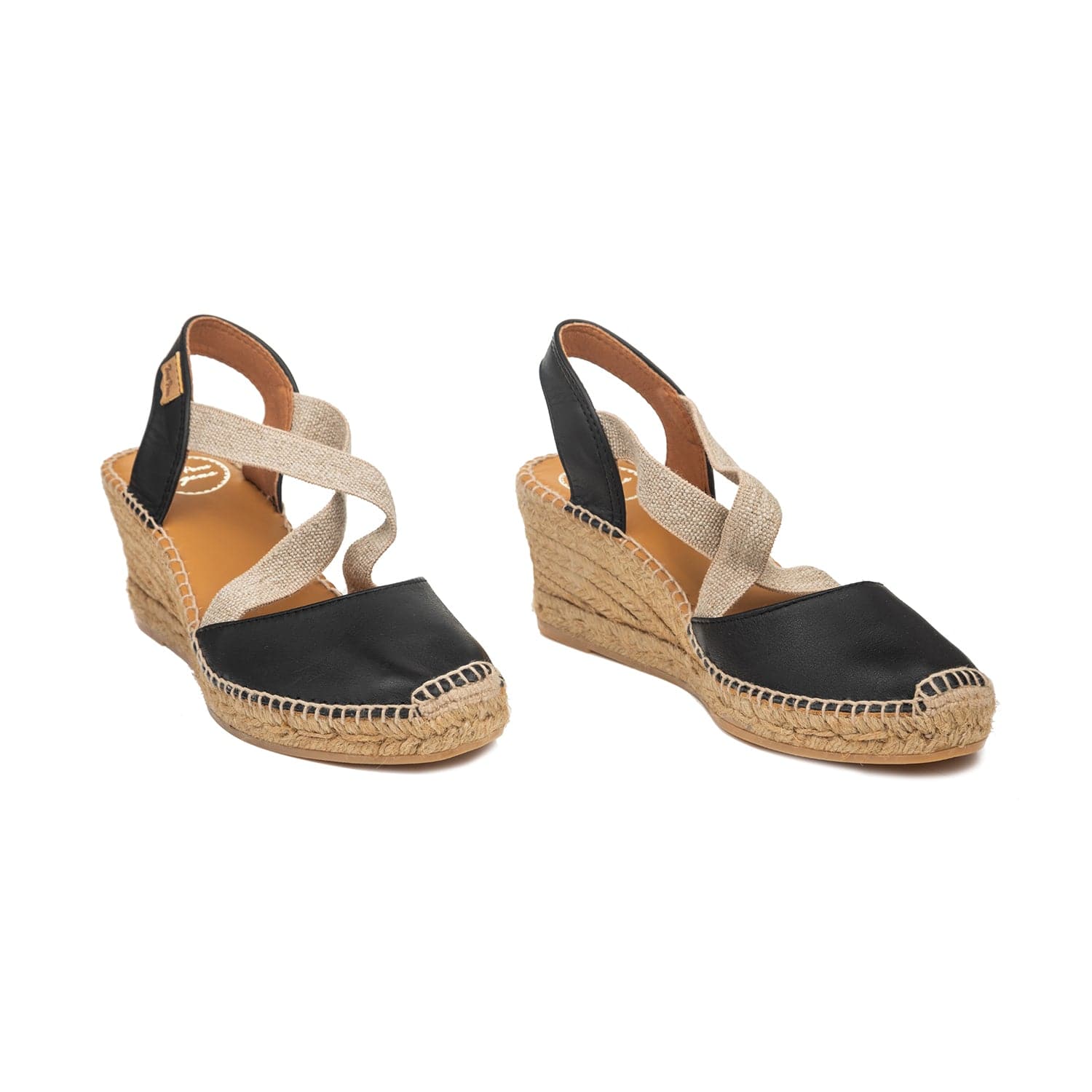 Plain Leather Wedge Espadrille for Women - Saba-P