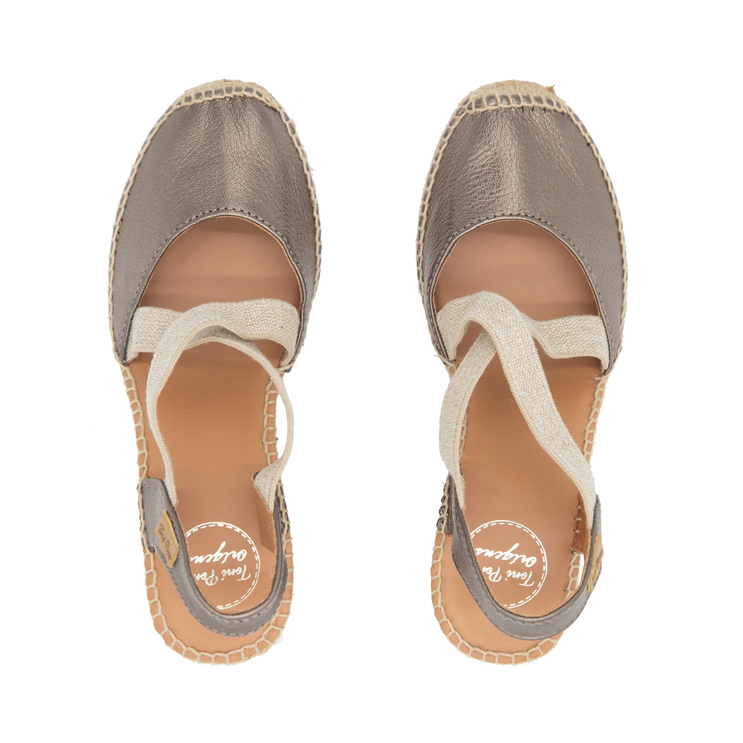 Plain Leather Wedge Espadrille for Women - Saba-P