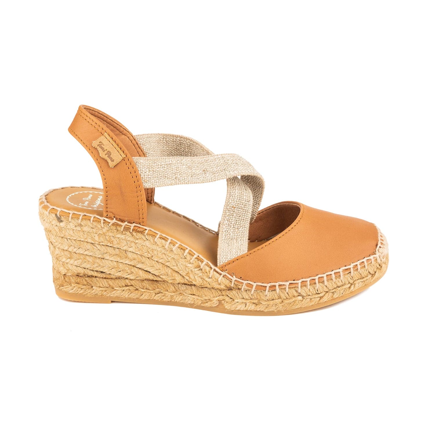 Plain Leather Wedge Espadrille for Women - Saba-P