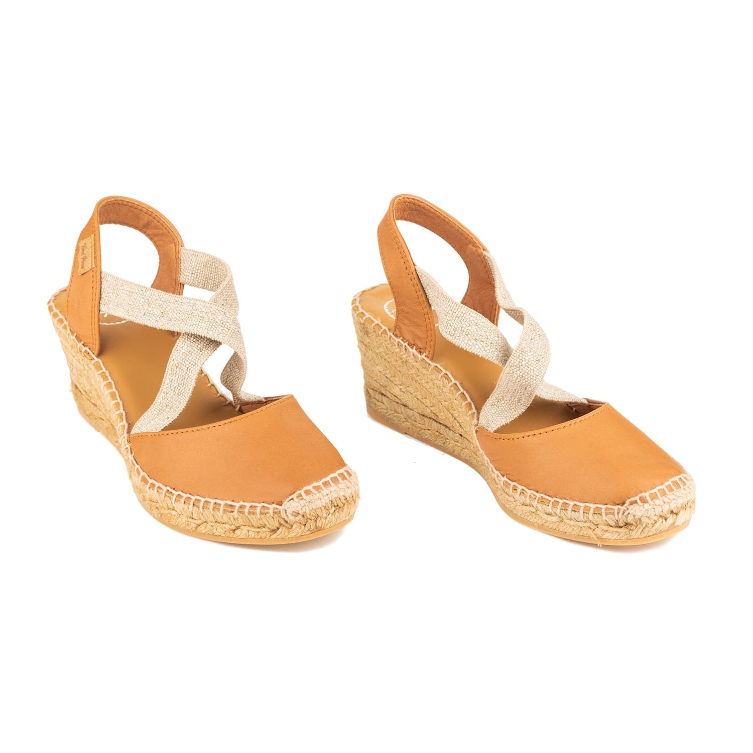 Plain Leather Wedge Espadrille for Women - Saba-P