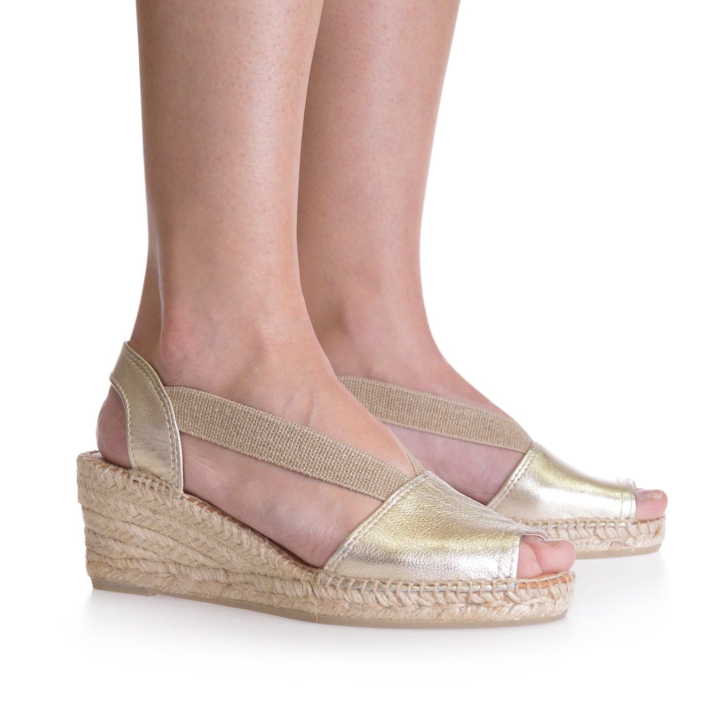 Plain Leather Wedge Espadrille for Women - Teide-P