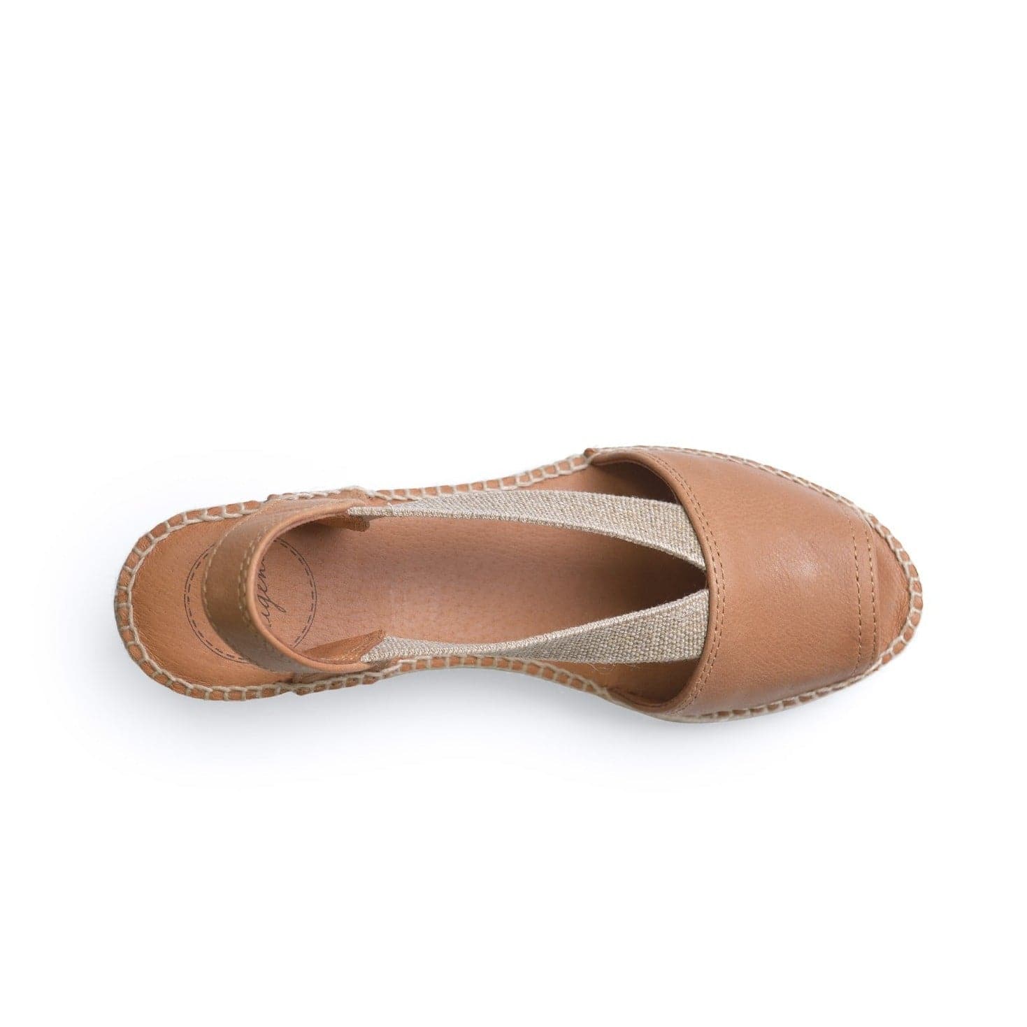 Plain Leather Wedge Espadrille for Women - Teide-P