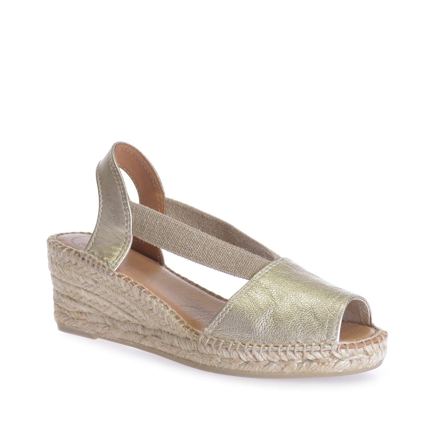 Plain Leather Wedge Espadrille for Women - Teide-P