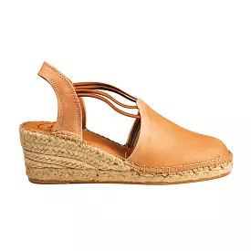 Plain Leather Wedge Espadrille for Women - Torino-P