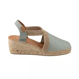 Plain Leather Wedge Espadrille for Women - Tossa