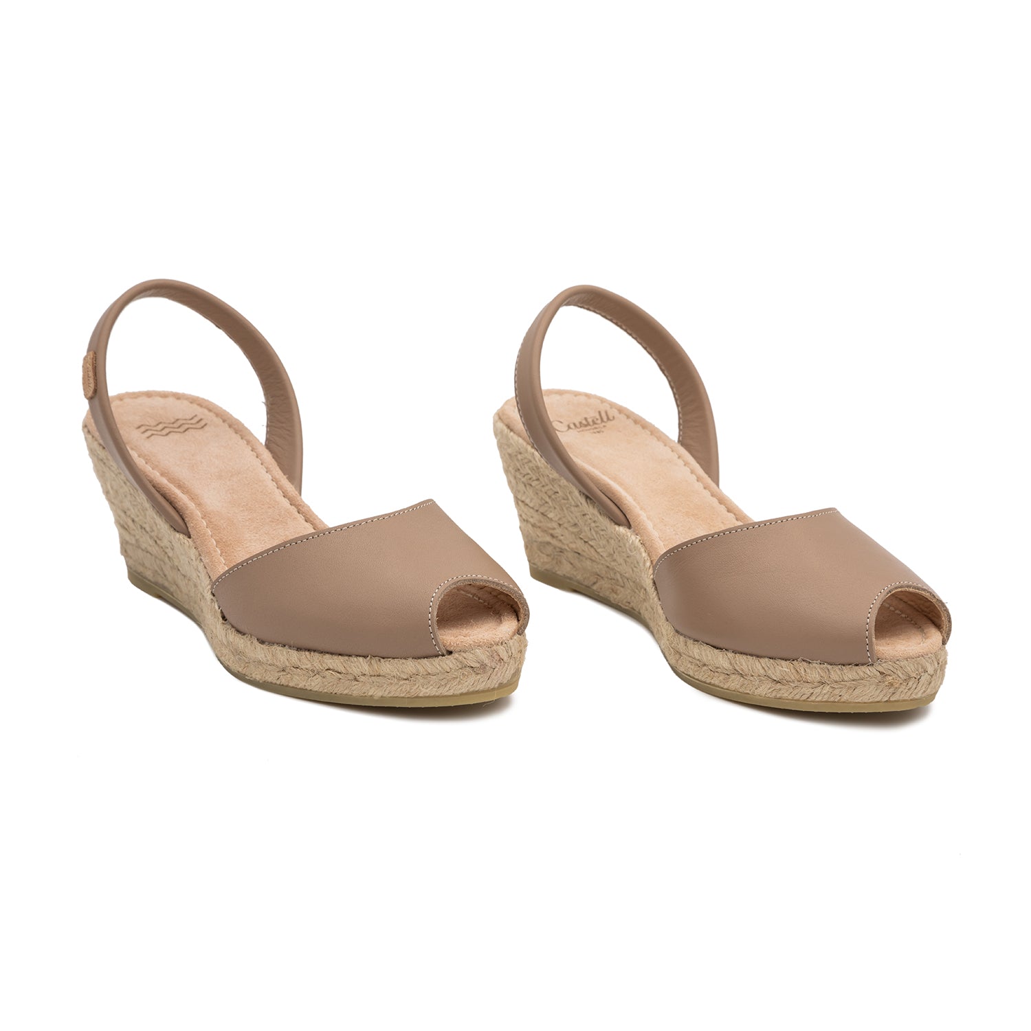 Plain Open Toe Leather Menorcan Espadrille for women - 2006 Frida Montada Ciervo 5C