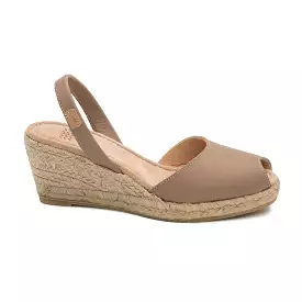 Plain Open Toe Leather Menorcan Espadrille for women - 2006 Frida Montada Ciervo 5C