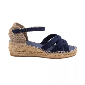 Plain Suede Leather Wedge Espadrille for Women - Buma-A