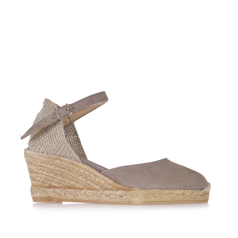 Plain Suede Leather Wedge Espadrille for Women - Lloret-5