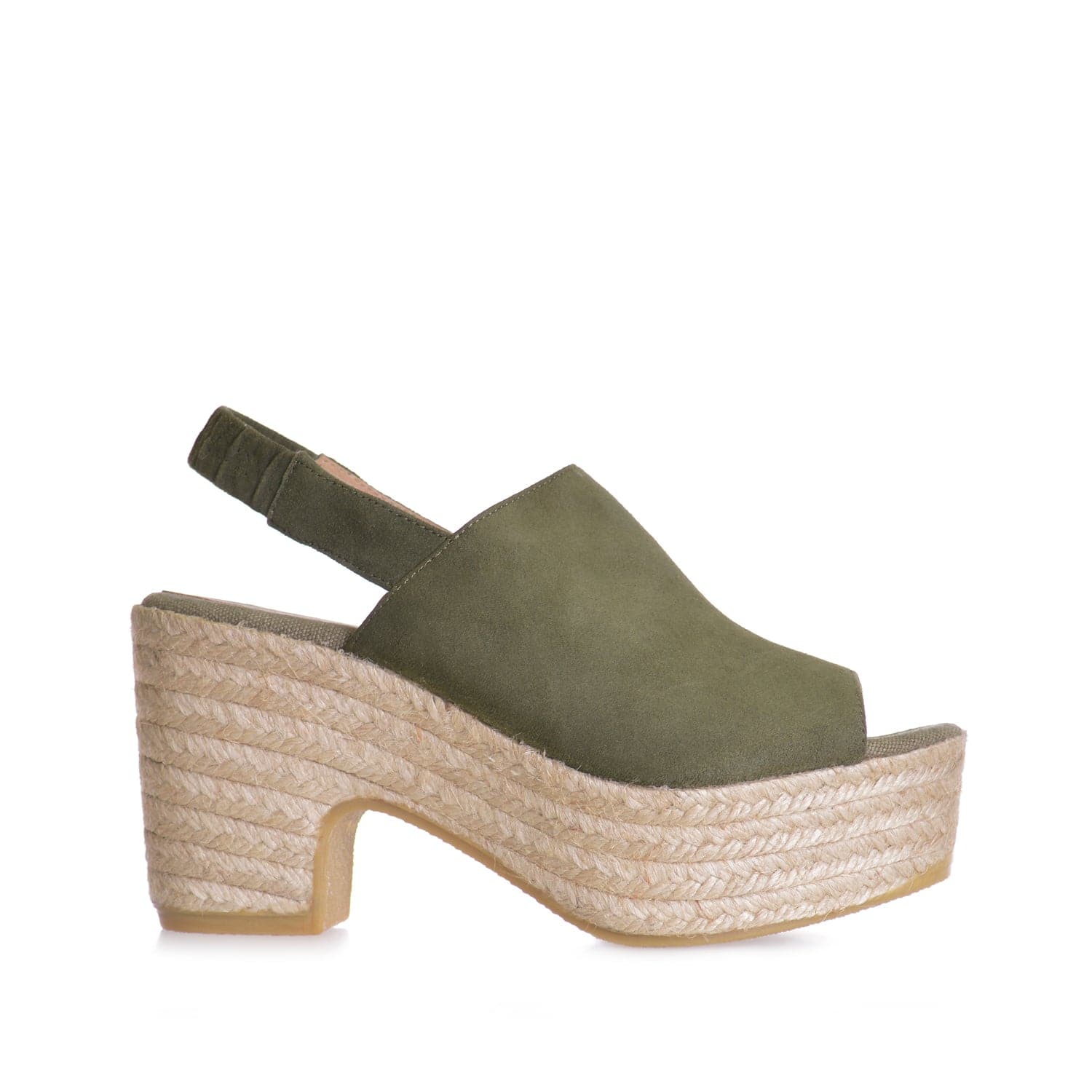 Plain Suede Leather Wedge Espadrille for Women - Noemi-A