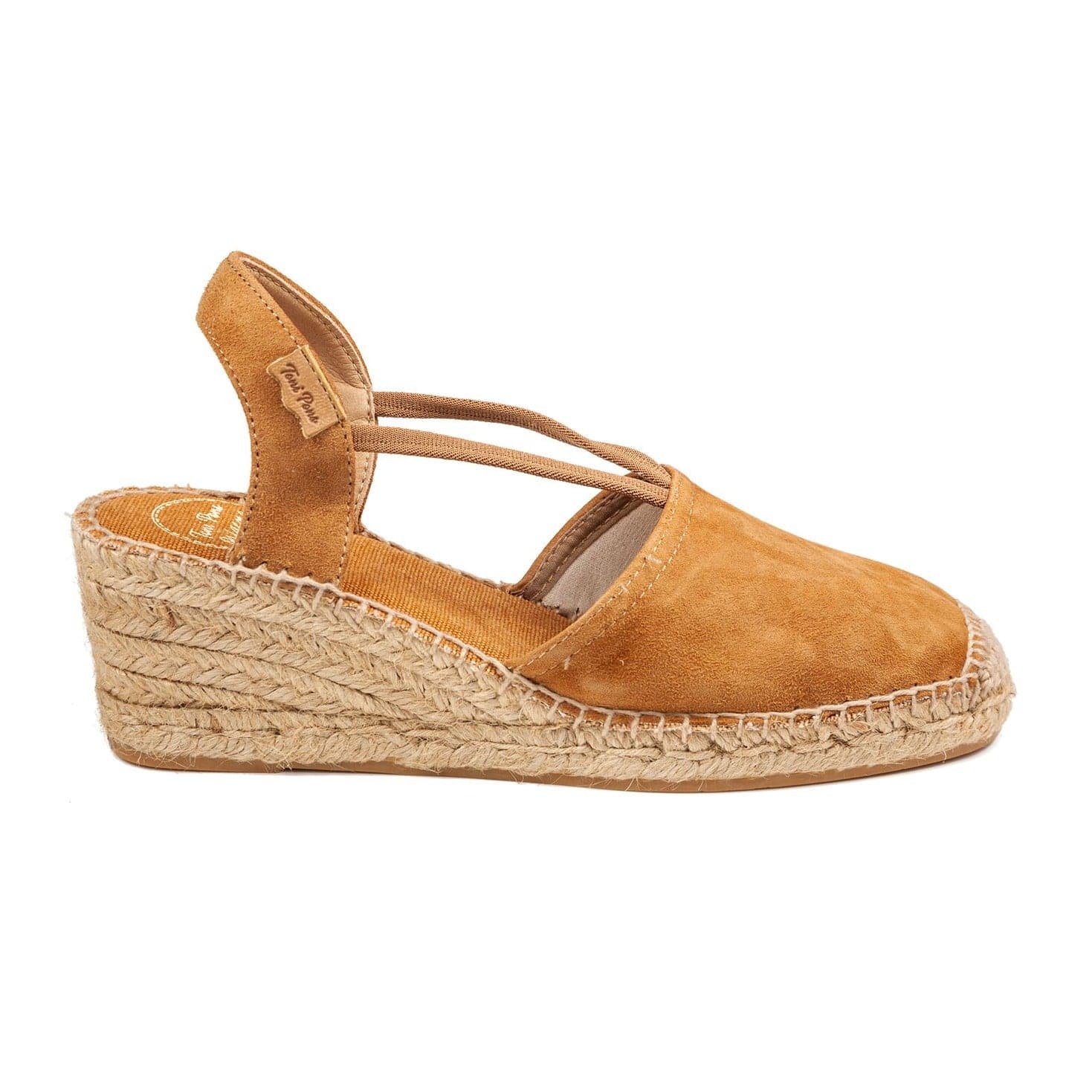 Plain Suede Leather Wedge Espadrille for Women - Tana-A