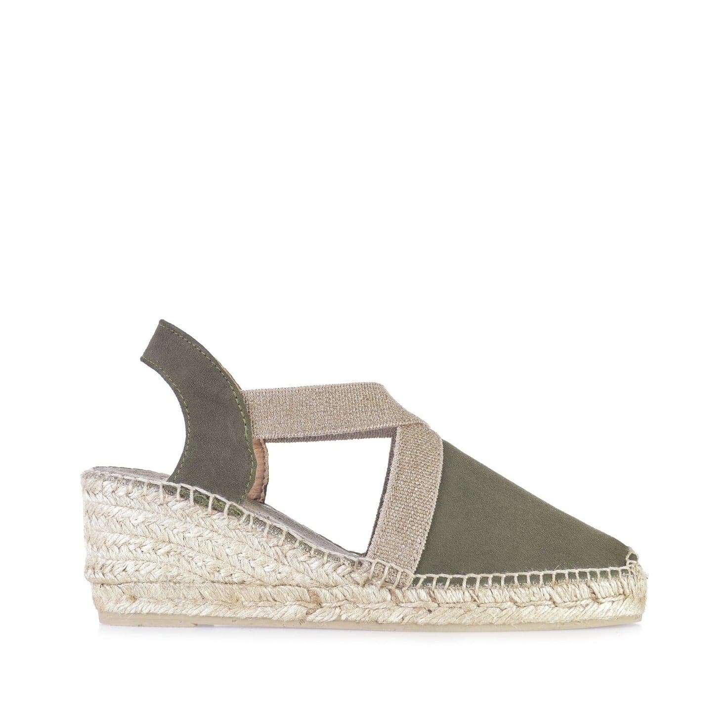 Plain Suede Leather Wedge Espadrille for Women - Tona