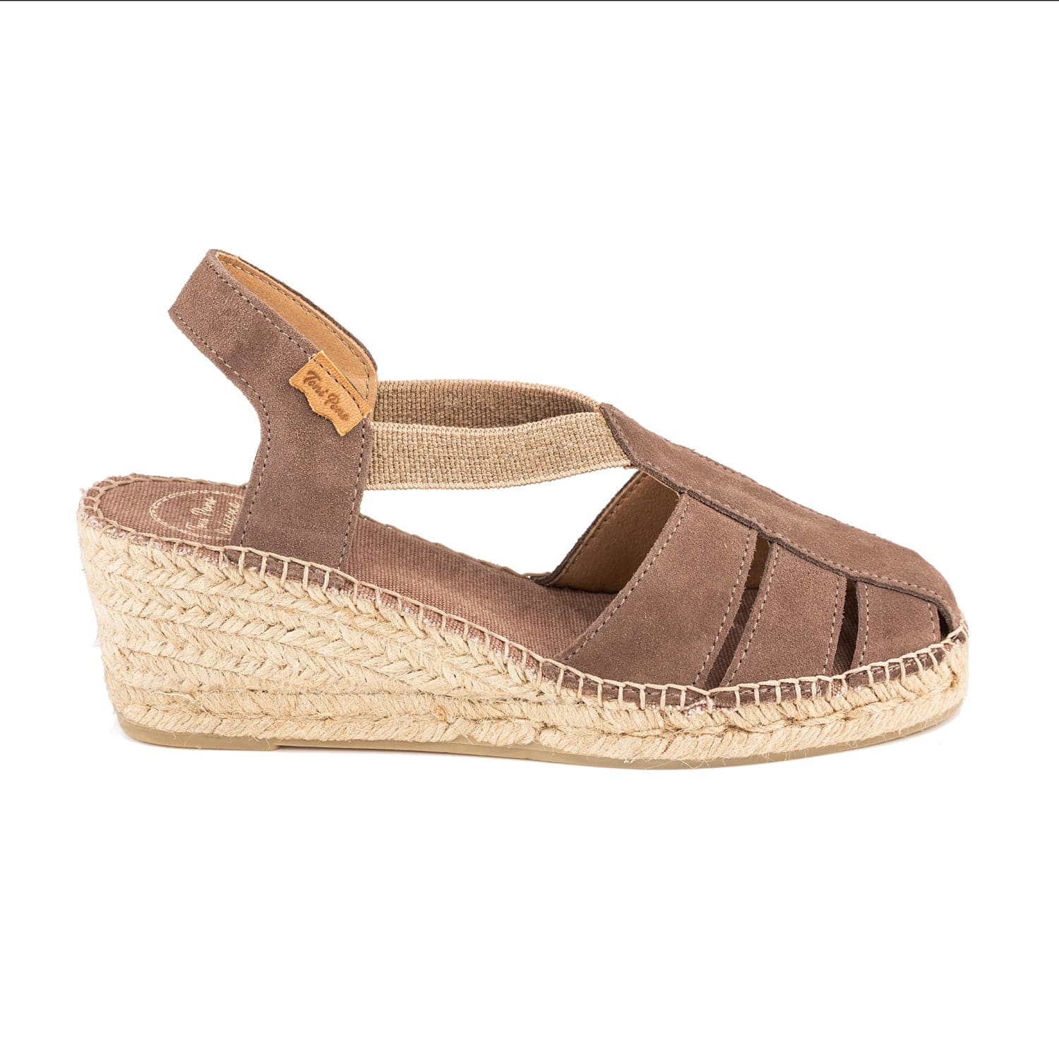 Plain Suede Leather Wedge Espadrille for Women - Trapa