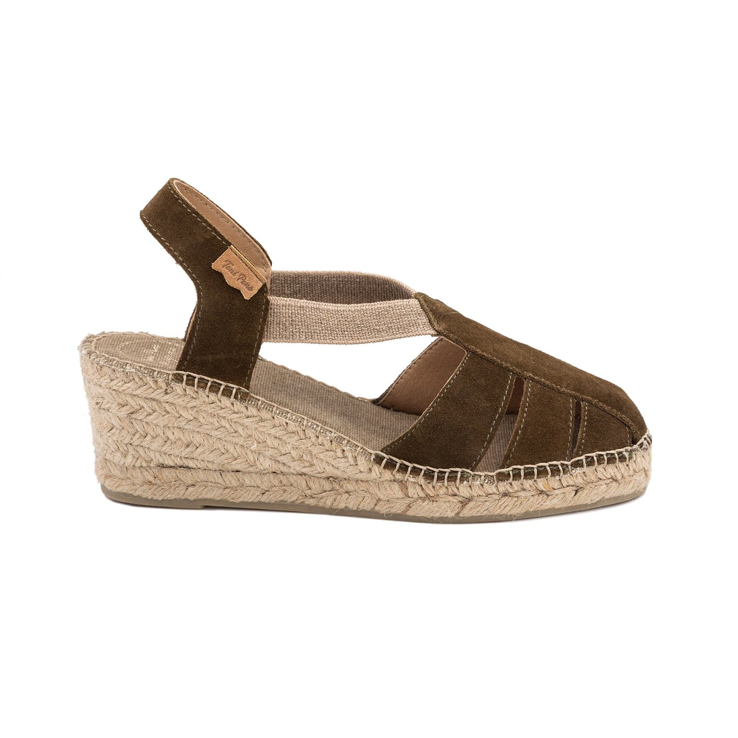 Plain Suede Leather Wedge Espadrille for Women - Trapa