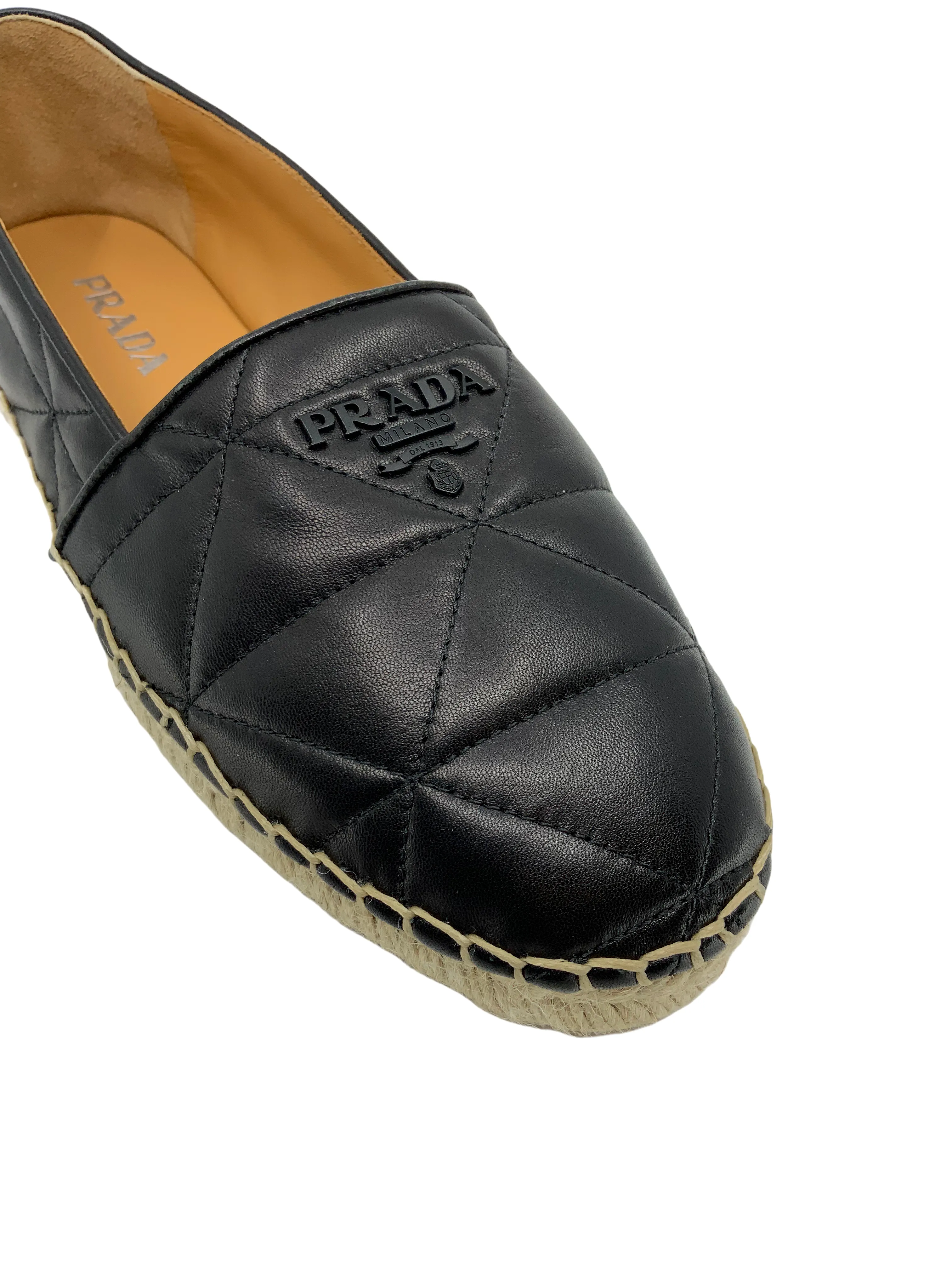 Prada Quilted Leather Espadrilles Size 10 NEW