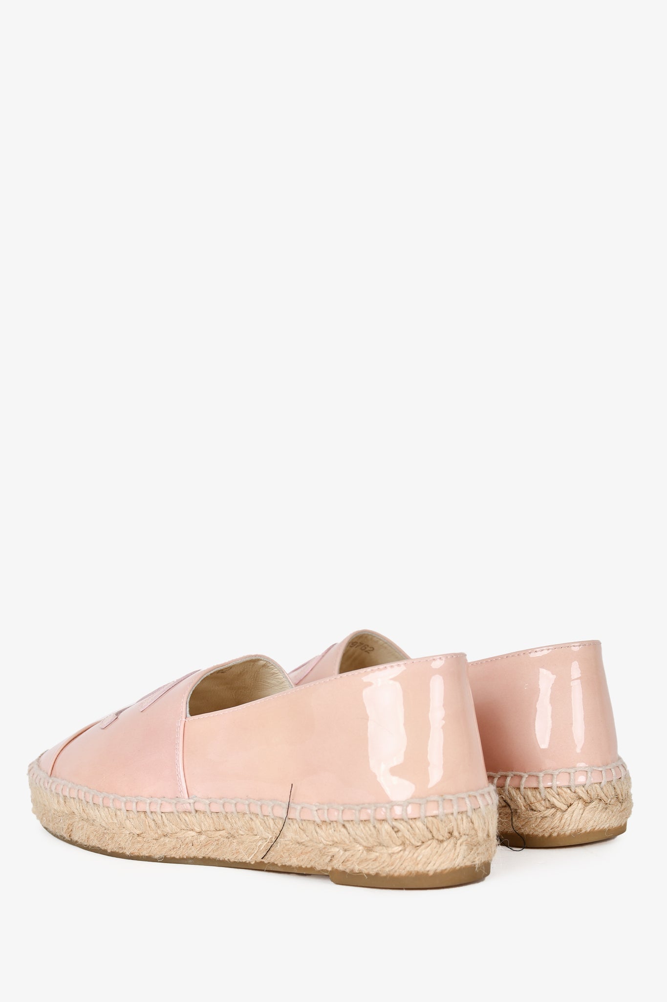 Pre-loved Chanel? Baby Pink Patent Leather CC Espadrilles Size 36