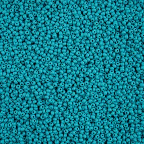 Preciosa Czech Glass, 11/0 Round Seed Bead, PermaLux Dyed Chalk Teal - Matte (1 Tube)