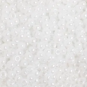 Preciosa Czech Glass, 6/0 Round Pony Seed Bead, Opaque Pearl White (1 Tube)