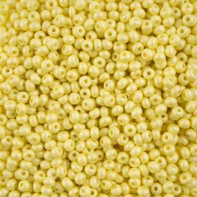 Preciosa Czech Glass, 6/0 Round Pony Seed Bead, PermaLux Dyed Chalk Light Yellow (1 Tube)