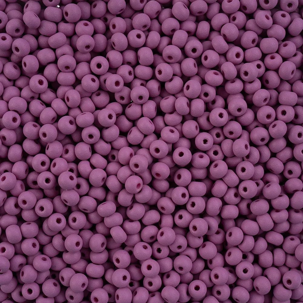 Preciosa Czech Glass, 6/0 Round Pony Seed Bead, PermaLux Dyed Chalk Purple - Matte (1 Tube)