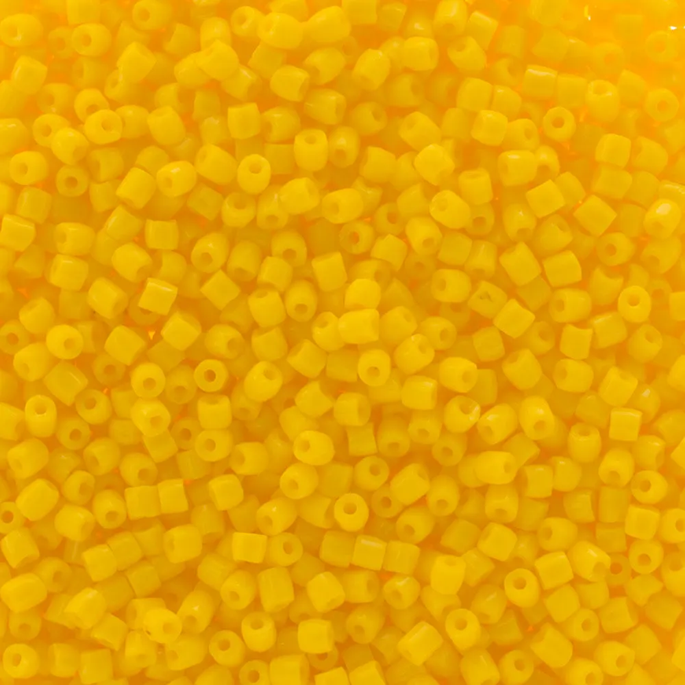 Preciosa Czech Glass, 9/0 Cylinder 3cuts Seed Bead, Opaque Golden Yellow (1 Tube)