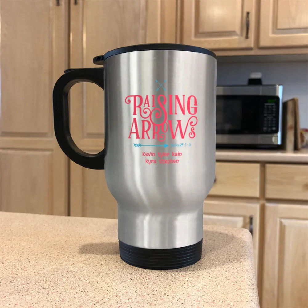 Raising Arrows Personalized Metal Coffee and Tea Travel Mug