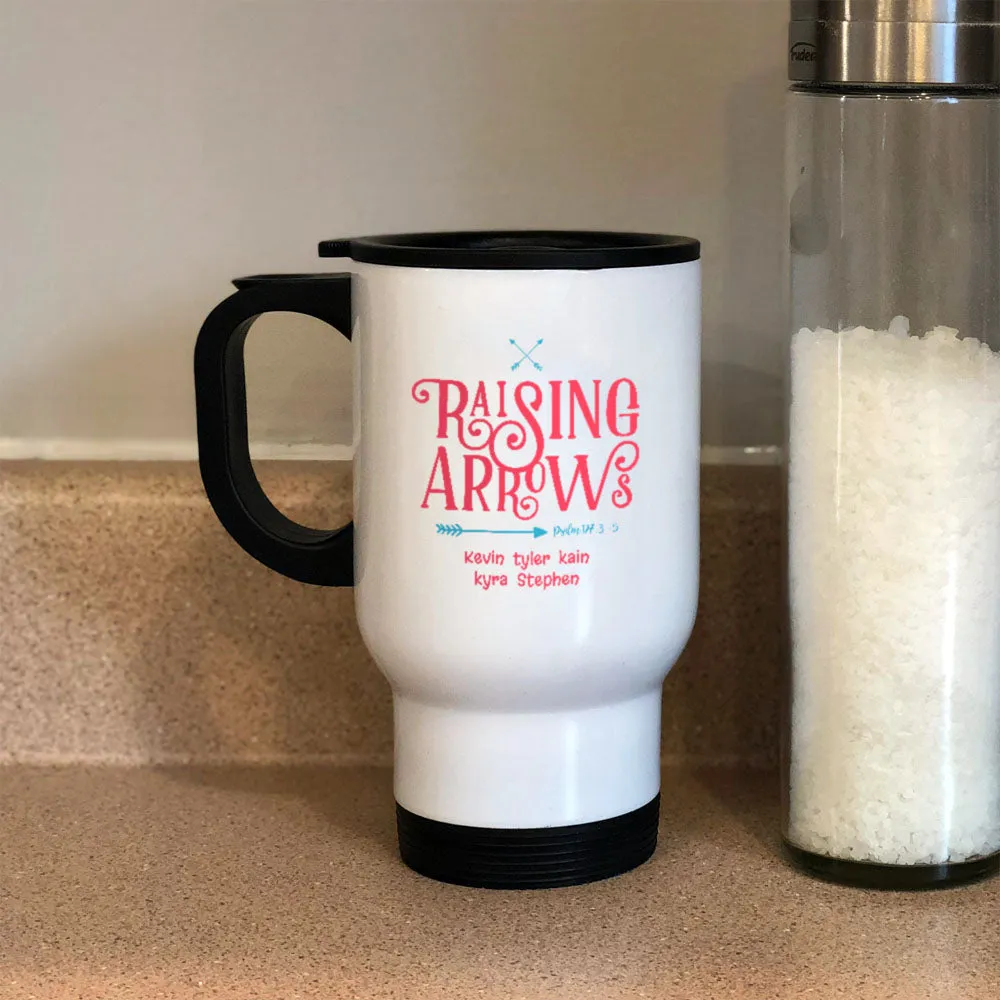 Raising Arrows Personalized Metal Coffee and Tea Travel Mug