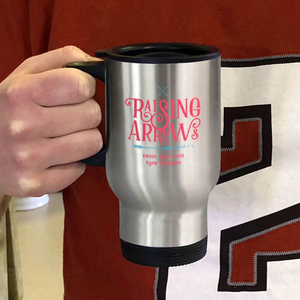 Raising Arrows Personalized Metal Coffee and Tea Travel Mug