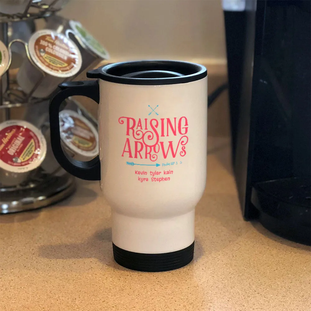 Raising Arrows Personalized Metal Coffee and Tea Travel Mug