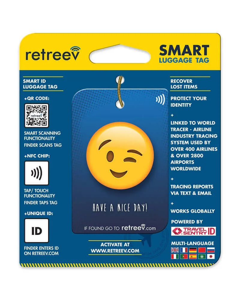 Retreev Smart Luggage Tag EMOJI WINK