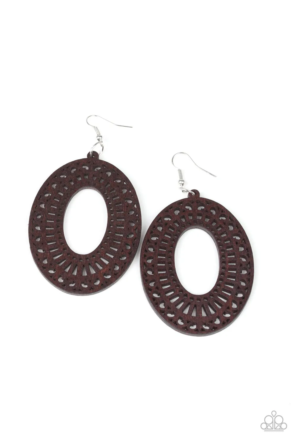 Retro Retreat Brown-Earrings