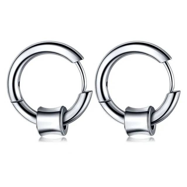 Retro Stainless Steel Hoop Earrings